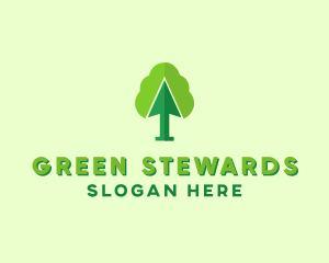 Green Arrow Tree logo design