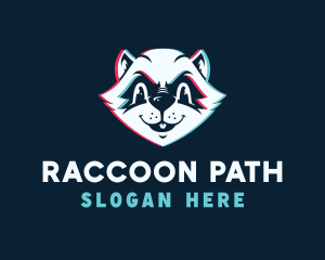 Wild Raccoon Glitch logo design