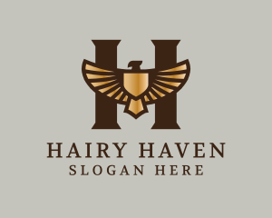 Golden Eagle Letter H logo design