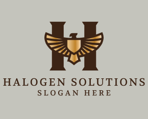 Golden Eagle Letter H logo design