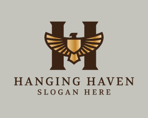 Golden Eagle Letter H logo design