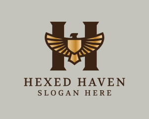 Golden Eagle Letter H logo design