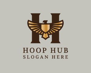 Golden Eagle Letter H logo design