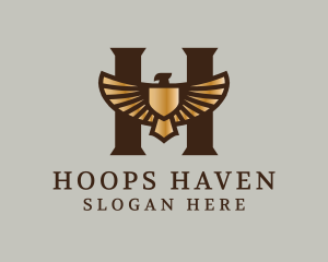 Golden Eagle Letter H logo design