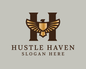 Golden Eagle Letter H logo design