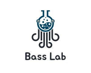 Lab Flask Octopus logo design