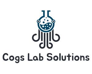 Lab Flask Octopus logo design