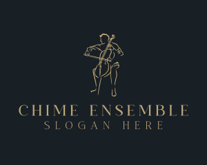 Cello Instrument Musician logo design