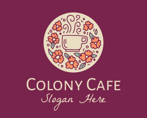 Floral Coffee Cafe logo design