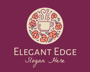 Floral Coffee Cafe logo design