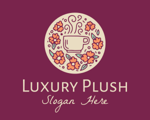 Floral Coffee Cafe logo design