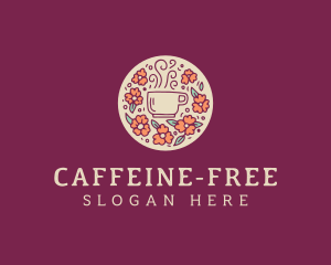 Floral Coffee Cafe logo design