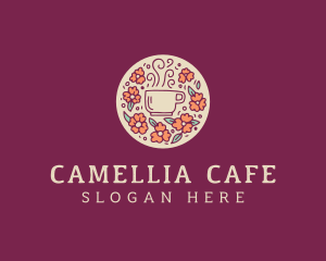 Floral Coffee Cafe logo design