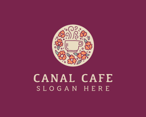 Floral Coffee Cafe logo design