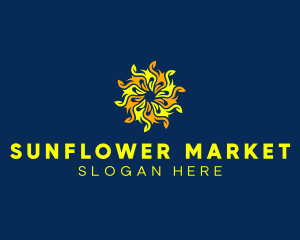 Sunny Summer Flower logo design