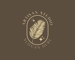 Organic Beauty Fern Leaf  logo design