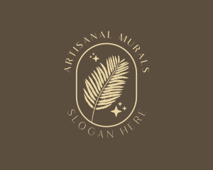 Organic Beauty Fern Leaf  logo design