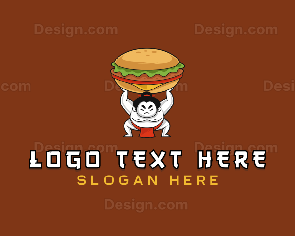 Sumo Wrestler Cheeseburger Logo