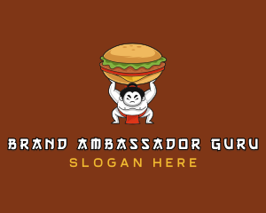 Sumo Wrestler Cheeseburger logo design