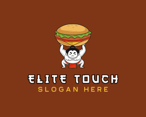 Sumo Wrestler Cheeseburger logo design