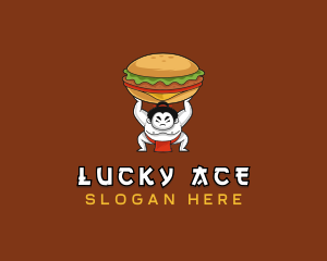 Sumo Wrestler Cheeseburger logo design