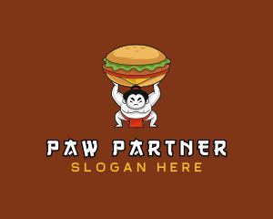 Sumo Wrestler Cheeseburger logo design