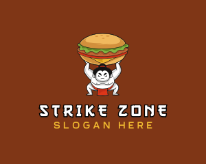 Sumo Wrestler Cheeseburger logo design