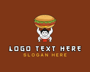 Dinner - Sumo Wrestler Cheeseburger logo design
