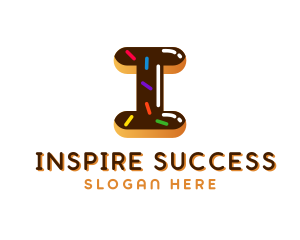 Chocolate Sprinkle Letter I logo design