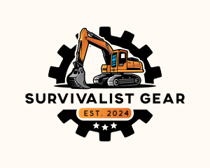 Excavator Digger Heavy Equipment logo design