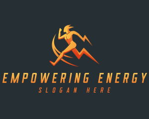 Fast Runner Lightning logo design