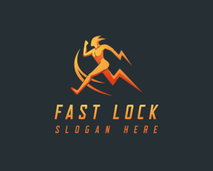 Fast Runner Lightning logo design