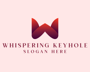 Heart Dating App Letter W logo design