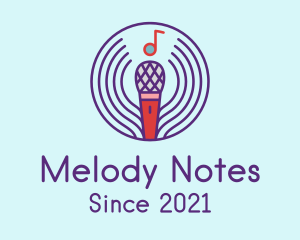 Musical Note Microphone  logo design