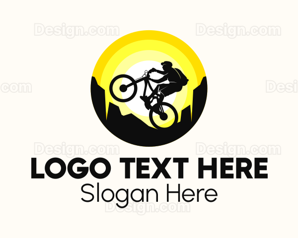 Biker Silhouette Sunset Logo