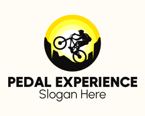 Biker Silhouette Sunset  logo