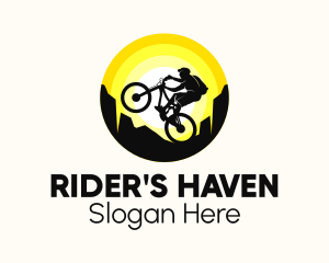 Biker Silhouette Sunset  logo