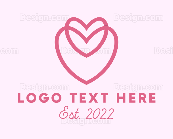 Pink Dating Heart Logo