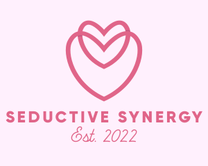 Pink Dating Heart logo design