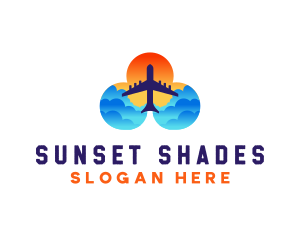 Flight Travel Sunset logo design