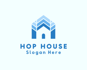 Blue House Residence logo design