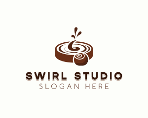 Swirl Chocolate Candy logo design