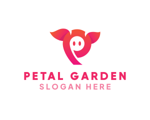 Pink Animal Letter P logo design