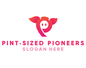 Pink Animal Letter P logo design