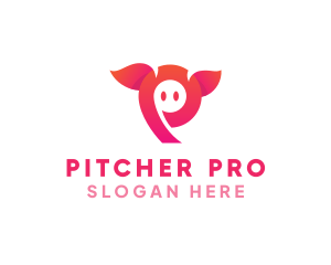 Pink Animal Letter P logo design