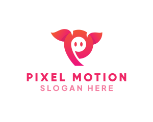 Pink Animal Letter P logo design