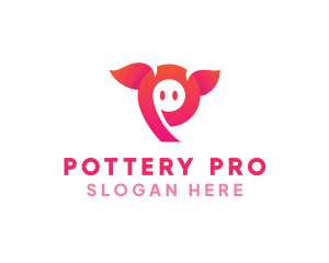 Pink Animal Letter P logo design