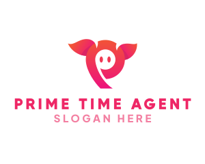 Pink Animal Letter P logo design