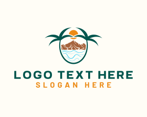 Mountain Palm Tree Beach logo