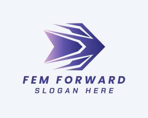 Purple Forwarding Arrow logo design